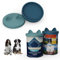 OHMO Pet Can Tin Lids, 2Pcs 400g BPA Free Silicone Covers for Cat and Dog Food 75mm, Dark&Light Blue