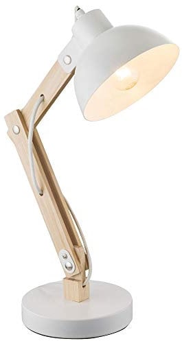 Globo Tischleuchte Kabel 1,5 m weiß Holz hell, 21502