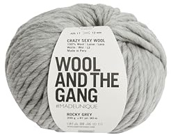 Wool and the Gang Crazy Sexy Wool, Rocky Grey (076), 200g