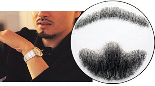 Remeehi Goatee Men's Beard Human Hair Lace Hand-Made Fake Facial Mustache Costume Pretend ZGRong