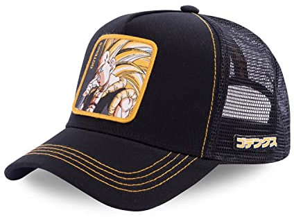 Tracker Kappe Herren Dragon Ball Z, Cap Herren, Goku Saiyajin, Langlebig, Schwarz, Einheitsgröße