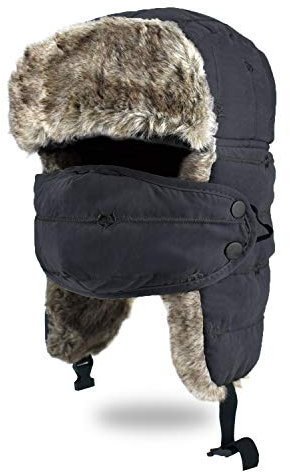 BROTOU Unisex Wintermütze mit Ohrenklappen, Kunstfellmütze, Fliegermütze, Trappermütze; hält warm beim Skifahren, Schlittschuhlaufen und Anderen Outdoor-Aktivitäten