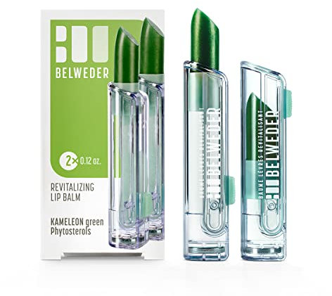 BELWEDER - Revitalisierende Lippenbalsam mit Phytosterolen - Kaméléon Green Lippenpflegestift - Lippenpflege und Schutz - Feuchtigkeit und Regeneration der Lippen (2 Stück 3,5g)