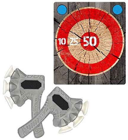 Zing Zax, Soft and Safe Foam Throwing Axes, Includes 2 Zaxes and 1 Target, Great Indoor or Outdoor Target Game for Friends and Family