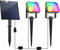 NATPOW Faretti Solari a Led da Esterno RGB, 2 in 1 Luci Solari da Giardino Colore, 2 Modi, Automaticamente Acceso o Spento, Impermeabile IP65 Luci Esterne ad Energia Solare per Cortile, Patio, Alberi