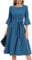 Women's Cocktail Dress A Line Tea Party Midi Graduation Dresses Church Wedding Formal Homecoming Clothing Greyblue L