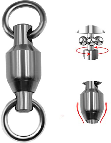 PHECDA PROFLY Kugellager Wirbel mit Geschweißtem Ringe aus Rostfreiem Stahl Größe 0#~10# (20lb-480lb) (10#-480LB-10PCS)