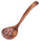 Cucchiaio da minestra in legno Cucchiaio da cucina con struttura naturale Cucchiaio da cucina in legno con manico lungo per mescolare zuppe e porridge Set di pentole con cucchiaio grande(grande)