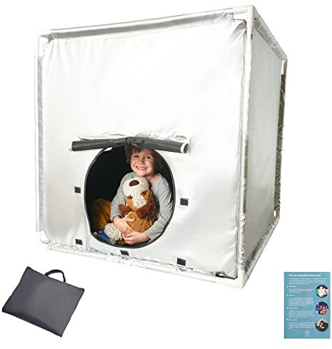 Sensorisches Zelt für Kinder zum Spielen und Entspannen | Hilfsmittel bei Autismus, SPD, Ängsten, Konzentrationsmangel | Sensory Tent Cube | für Zuhause oder Schule