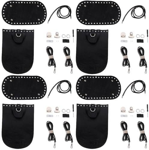 SHERCHPRY 4 Sets Tasche DIY Zubehör Geldbörse Rucksack Rucksack Zubehör Rucksack Tote Hand Nähen Schultertasche Häkeln Rucksack Zubehör Leder Rucksack DIY Kit DIY Rucksack Weaving Kit