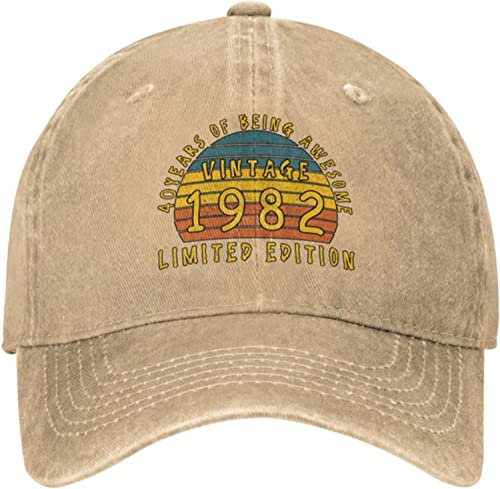 Baseballkappe Jahrgang 1982 40. Geburtstag Baseball Cap Casual Basecap Baseball Cool Baseballkappe Mütze Für Vintage Wandern Athletic