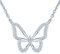 Yumilok Kette Damen Halskette Collier 925 Sterling Silber Zirkonia Schmetterling für Frauen Sie Freundin