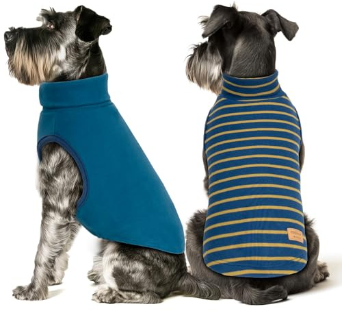 KYEESE 2Pack Dog Sweater Pullover Pet Sweatshirt Stretchy Dogs Clothes Soft Pets Clothes Warm Doggie Coats Turtleneck Small Pets Sweaters Dog Sweaters for Small Dogs Male