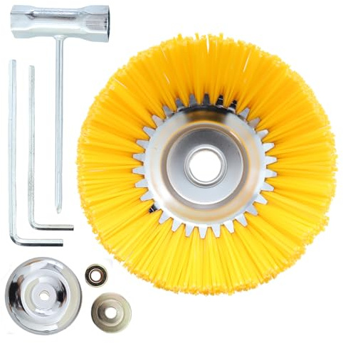 ADEFOL - Cabezal de cepillo de nailon para desbrozadora, 200 mm x 25,4 mm, kit de cepillo de deshierbe redondo universal, fácil de instalar y deshierbe eficaz