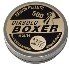 Kovohute Pribram Diabolo Boxer - 4,5mm Spitz/glatt (Kaliber .177), 500 Stück - für Luftpistole und Luftgewehr - für Training und Sportschießen