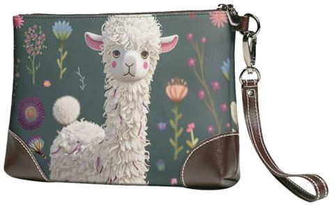 JCVOTREL Clutch aus Leder mit Blumen-Alpaka-Druck, für mehrere Karten, Geldbörse, Schwarz , Einheitsgröße