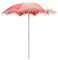 XUQQU Portable Outdoor Garden Parasol, 1.60 M Small Beach Umbrella, Red Patio Umbrella With Tassels, Adjustable Height, Star Tassel Decoration, Base Not Included