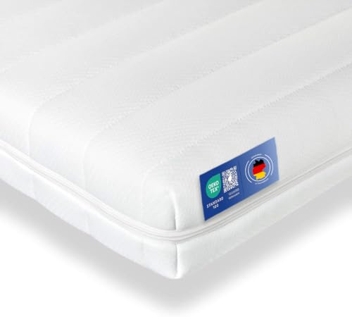 Träumegut24 Kaltschaum Matratzentopper 80x200cm, 8cm hoch, H2&H3 | Ergonomisch, Bezug abnehmbar & waschbar, Hypoallergen & Antibakteriell, OEKO-TEX Standard 100