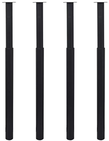WSJHUHK Teleskop-Tischbeine, 4 Stück, schwarz, 710-1100 mm