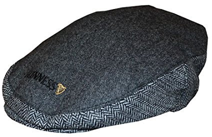 McLaughlin's Irish Shop Traditioneller Irischer Flat Cap mit dezentem Guinness Logo (L)