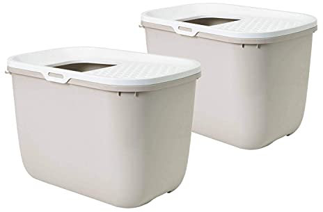 2er Sparpack Katzentoilette HOP IN Einstieg von Oben beige