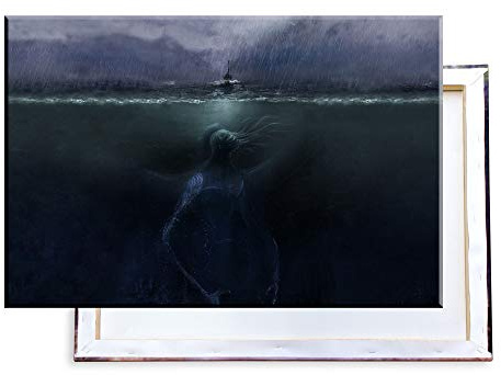 Unified Distribution Cthulhu unter dem Meer - 120x80 cm - Bilder & Kunstdrucke fertig auf Leinwand aufgespannt und in erstklassiger Druckqualität