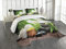 ABAKUHAUS Spa Tagesdecke Set, Zen-Steine und Orchideen, Set mit Kissenbezügen Klare Farben, für Doppelbetten 264 x 220 cm, Weiß Schwarz Grün