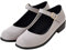 Mary Jane Halbschuhe Lack Pumps Flach mit Riemchen(Grau,41)