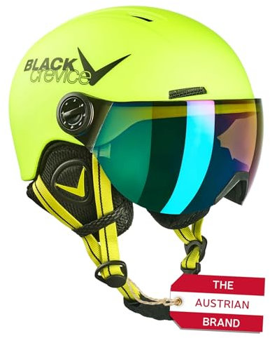 Black Crevice Kinder Visierhelm Leogang, neon gelb, 48-52 cm…