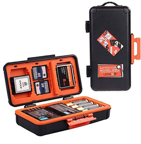 Kamera-Akku-Speicherkartenbox, wasserdicht und stoßfest, SD XQD CF, Compact-Flash-Kamera-Akku, AA, Medienspeicher, Organizer, Fotozubehör