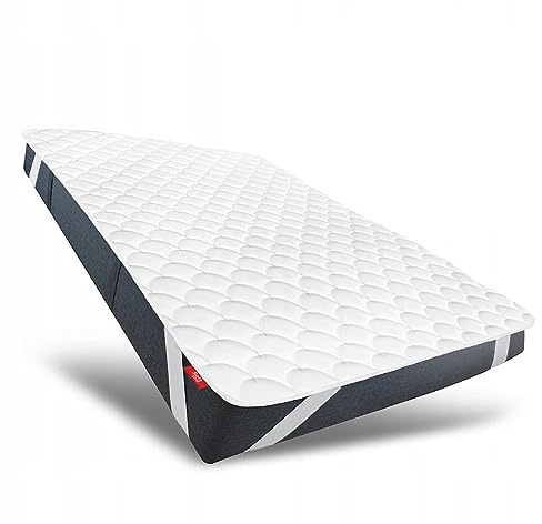 SOFTIMI Topper Matratzenschoner Matratzenbezug gesteppt 180x200x3 cm- hygienisch, antiallergisch - bei 60 Grad waschbar - mit ÖKO TEX Zertifikat - mit Gummizug (180 x 200 cm)