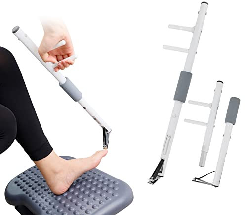 Coupe-ongles à long manche large ouverture de mâchoire, pliage libre, pour ongles épais, pour les personnes âgées, en surpoids, handicapés souffrant d'arthrite, outils auxiliaires de pédicure faciles