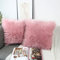 OYIMUA 2 Pcs Weicher Zierkissenbezüge Deko Kissen Schaffell Lammfell Kunstfell Langhaar Zierkissen Kissenbezug Fellimitat Sofakissen Cuddly Kissen (Altrosa, 60 x 60 cm)
