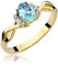 MARKO Damen Gelbgold Verlobungsring mit 0,50Ct Topas und 0,05Ct Diamanten, 14 Karat Gold (585) | Goldring mit Box | Goldring für Frauen r.22