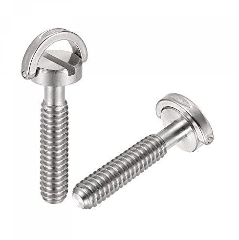 sourcing map Camera Tripod Screw - 1/4 Male Mounting Screw Adapters Slotted 1.18 Length for Camera Stand Microphone Holder of Stainless Steel, 2Pcs