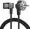 GELRHONR Câble d'alimentation CEE 7/7 vers C13,Cable Alimentation ecran pc,3 Pin AC Cordon électrique Secteur Câble Spiralé pour moniteurs, PC, imprimante, Scanner (Left Angle C13)