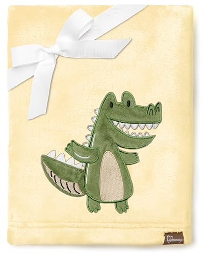 Be Mammy Warme Kuscheldecke Babydecke Blanket Baby Geschenk BE20-168 (Gelb - Krokodil)