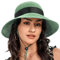 S.ROMZA Chapeau de Paille pour Femme avec Cordon Coupe-Vent à Large Bord Pliable pour la Plage, l'été, Protection UV 50+ (Vert Menthe)