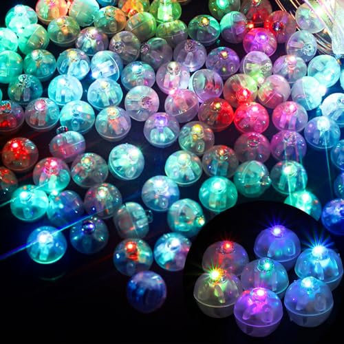 150Pcs Luci LED per Palloncini, Mini LED Rotonde Palloncini, Luci LED Lampeggianti per Feste, Decorazione per Lanterne, Compleanno, Matrimonio, Halloween, Natale (Colorato)