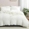 Michorinee Housse de Couette Gaufrée Blanche 200x200 + 2 Taie d'oreiller 65x65 cm - Parure de lit 2 Personnes Adulte avec Fermeture Éclair, Parure Housse Couette Couleur Unie en Microfibre