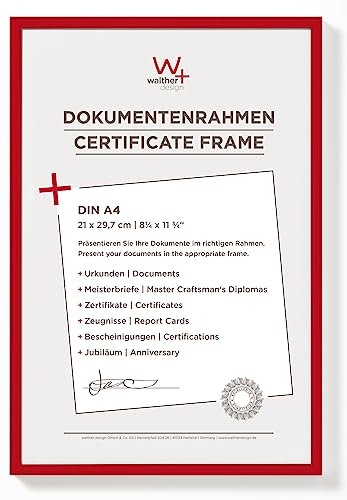walther design New Lifestyle Kunststoff Bilderrahmen, 16 Stück, 21x29,7 cm, Rot, KV130R16
