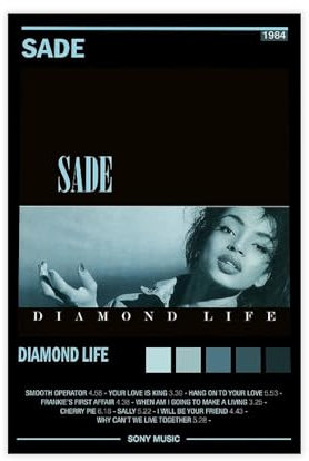 Yeepi Sade Leinwand-Poster, Wandkunst, Dekordruck, Gemälde für Wohnzimmer, Schlafzimmer, Dekoration, ungerahmt, 30 x 45 cm