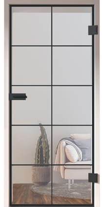 HORI Loft Glastür aus ESG-Sicherheitsglas: Modernes quadratisches Design Glastür Innentür für Wohnräume als stilvoller Raumteiler oder Raumtrenner – Unsere hochwertige Tür aus Klarglas 1972 x 709