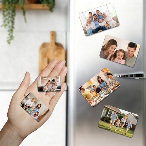 Custom Fridge Magnets - Personalized Photo Refrigerator Magnets with Thermal Transfer Printing, Design Your Own Text Photo Logo, Unique Gifts and Keepsakes for Kids (rectangle, 3 Pieces)