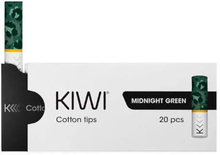 KIWI Ricambi, Tips Ufficiali in Cotone per Sigaretta Elettronica KIWI, Pacchetto da 20 (Midnight Green) - No E-Liquid, No nicotina