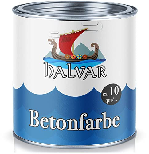 Halvar Betonfarbe Bodenfarbe skandinavische Fassadenfarbe für Beton Putz Stein Mauerwerk mineralische Untergründe Zementfarbe Boden-Beschichtung - Kunststoffbeschichtung (5 L, Lichtblau (RAL 5012))