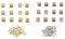 FLAMEER 24Pcs Small Mini Metal Hinges Jewellery Box Dollhouse Hinge with Screws 8x10mm Golden Silver Color