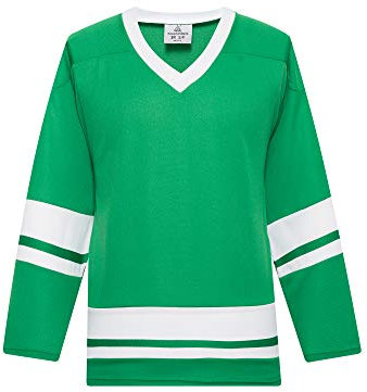 EALER H400 Series Blank Eishockey Übungstrikot League Jersey Teamtrikot, Kelly / Weiß, 3X-Groß