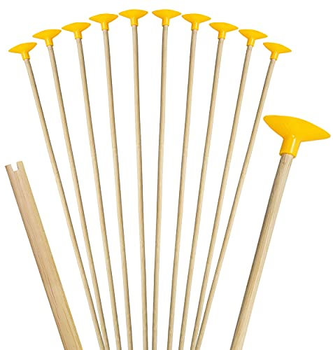 10er Pack Kinder Bogenschießen Bambus Ersatzpfeile mit Saugnapf - sichere 52cm lange Bambuspfeile für Schießbogen als 10-er Set - Indoor und Outdoor Bogenpfeile Schießpfeile (10x Saugnapf-Pfeile)