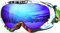 OutdoorMaster Kinder Skibrille - Helmkompatible Schneebrille für Jungen & Mädchen mit 100% UV-Schutz (Farbmuster Frame + VLT 15% Full REVO Blue Lens)